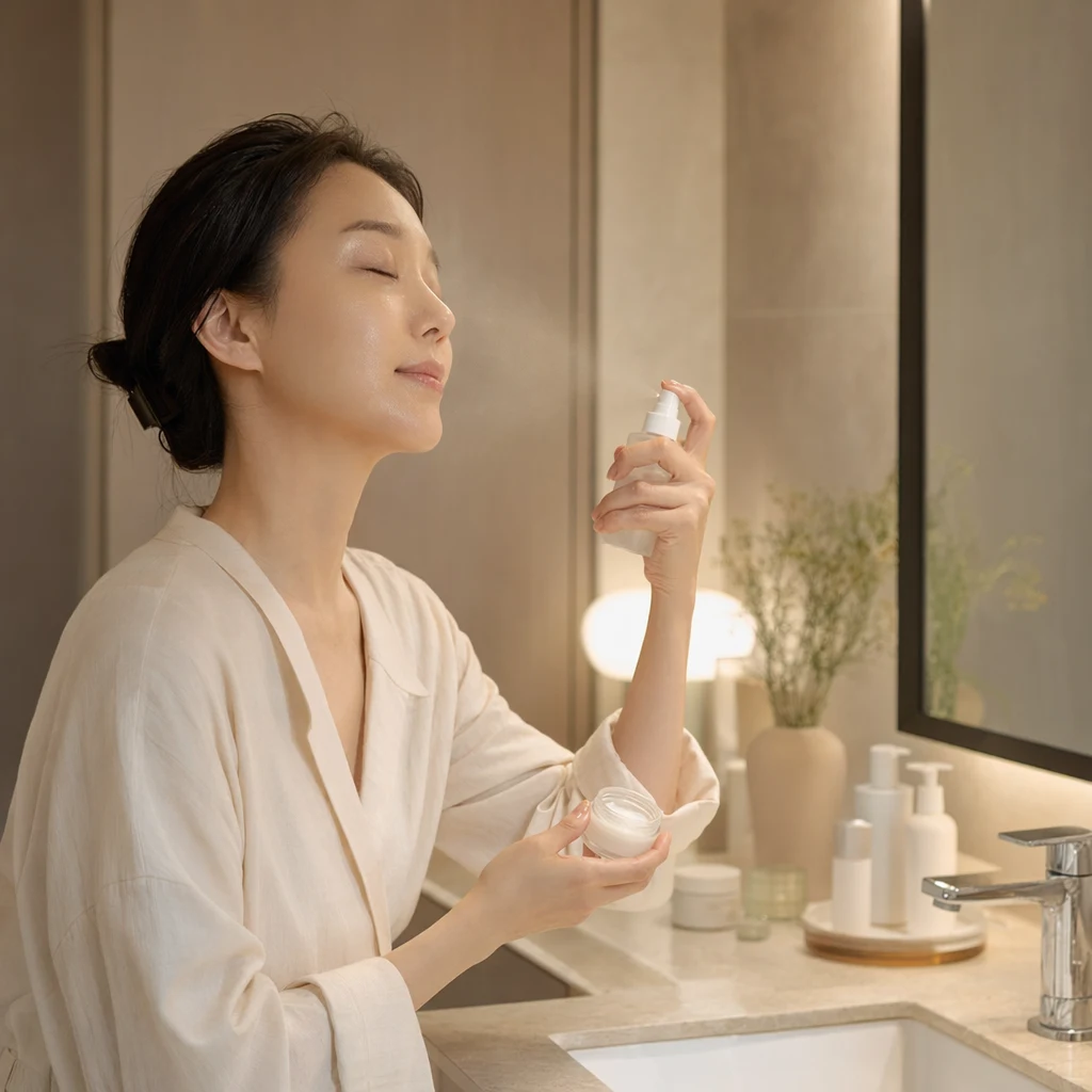 저녁 루틴에 미스트와 보습 크림으로 피부 장벽을 지키는 관리법
