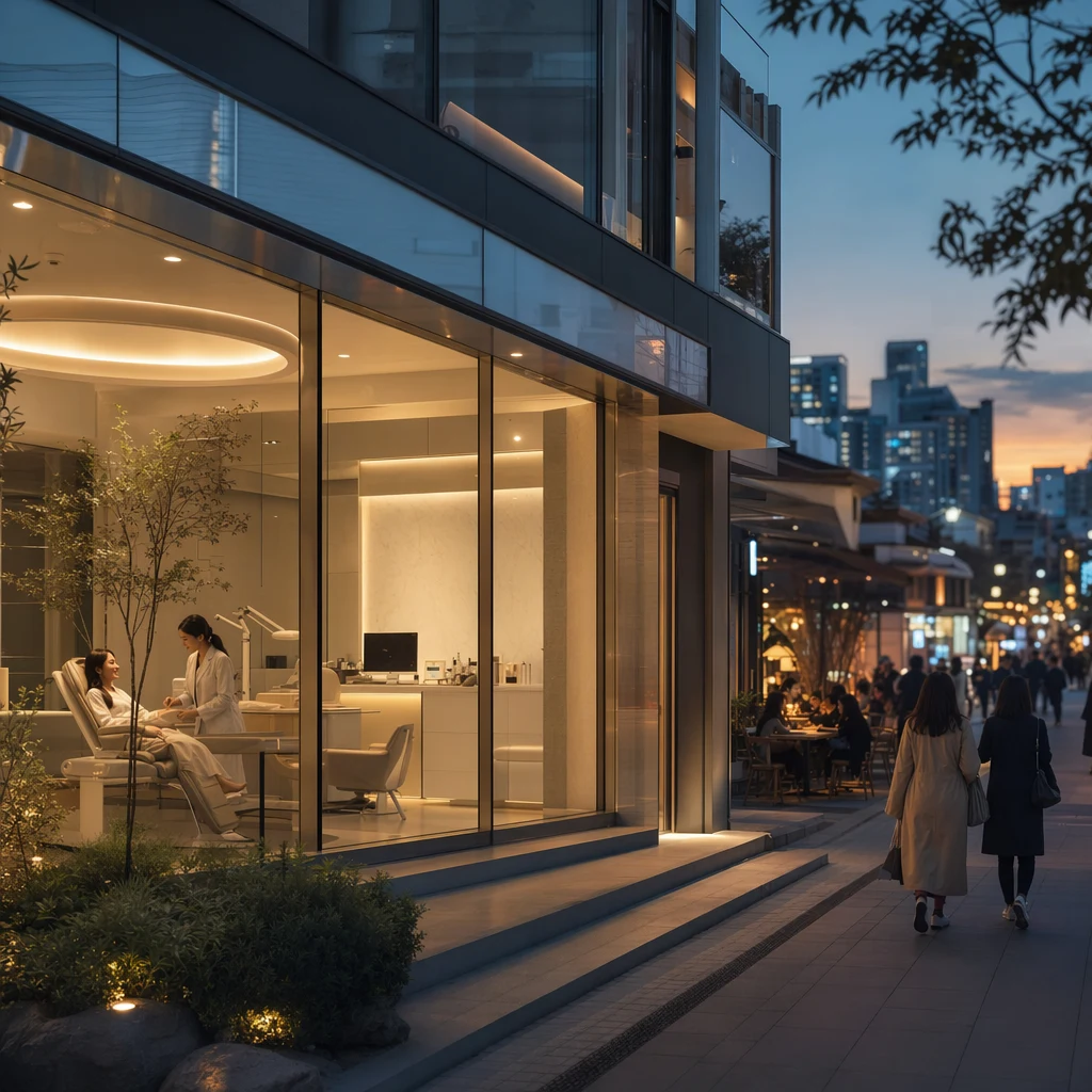 저녁의 합정역 인근 카페 거리 — 직장인과 프리랜서가 교차하는 생활권