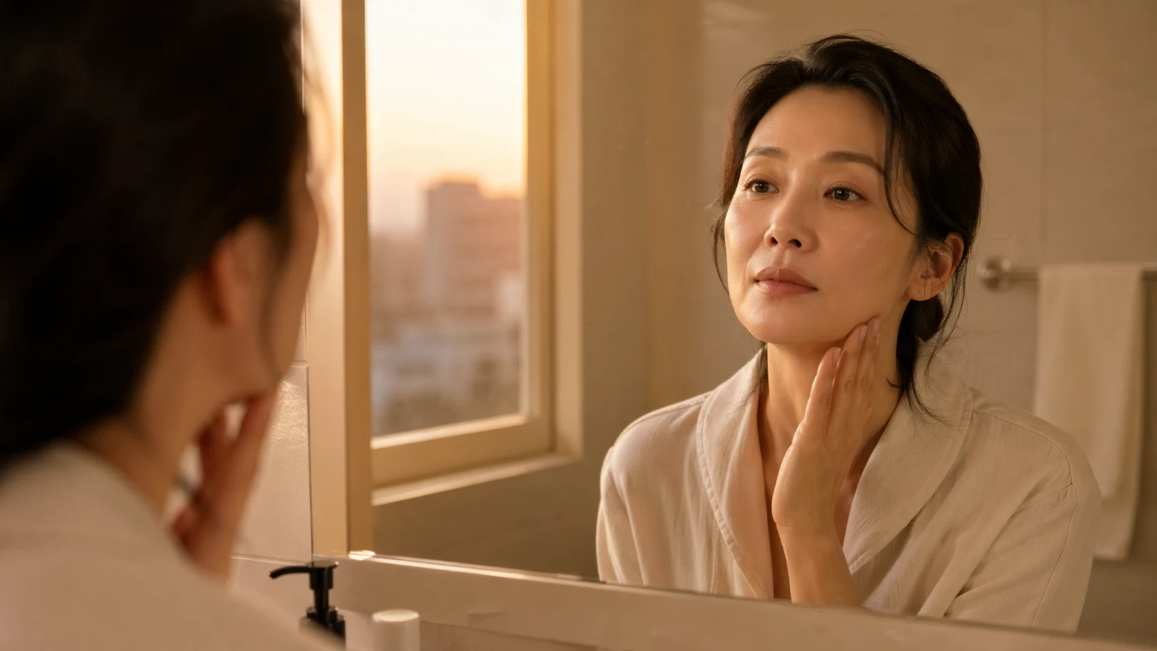 거울 속 내 얼굴을 바라보며 탄력 변화를 체감하는 순간