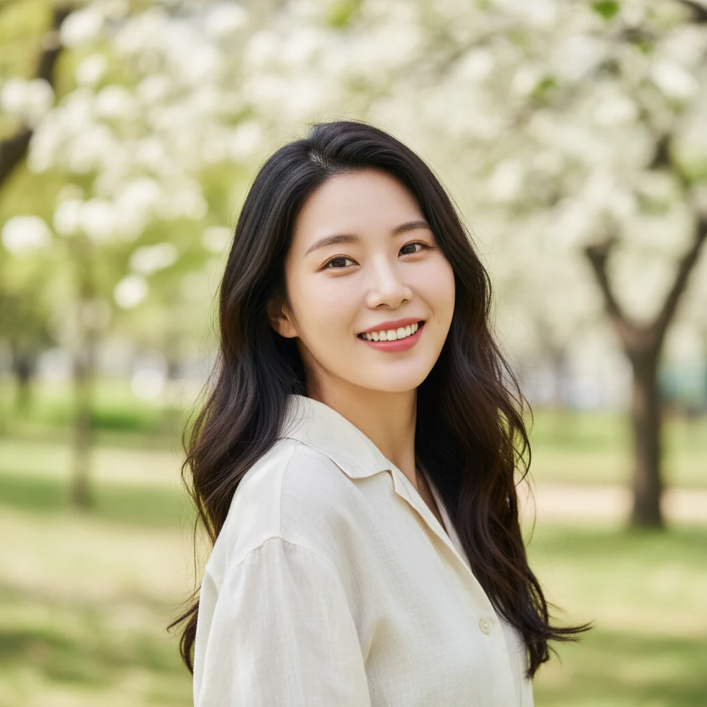 환하고 투명한 피부의 자연스러운 미소 — 레이저 토닝의 목표 결과