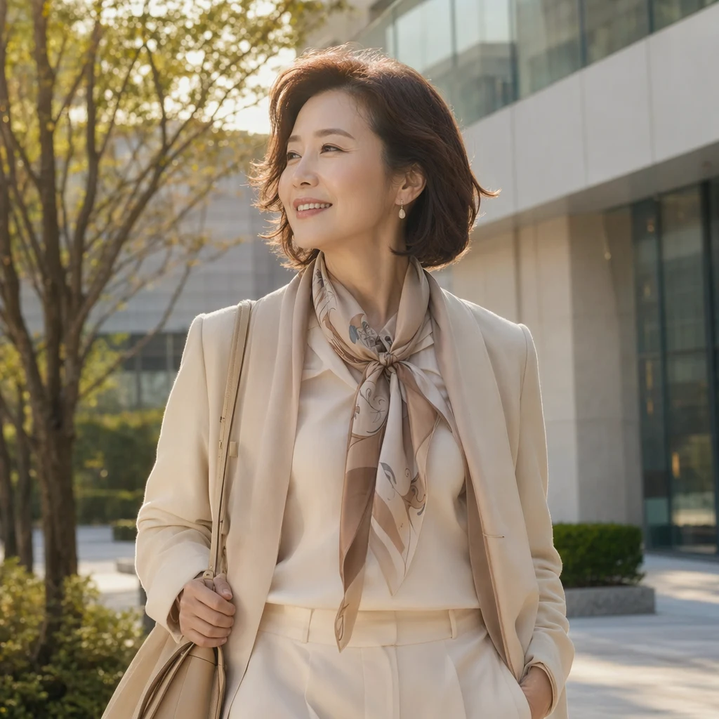 햇살 가득한 거리를 자신감 있게 걷는 순간 — 울쎄라 리프팅 후의 우아함